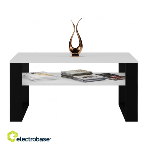 Topeshop MODERN 1P WHITE BLACK coffee/side/end table Coffee table Rectangular shape 2 leg(s) image 2
