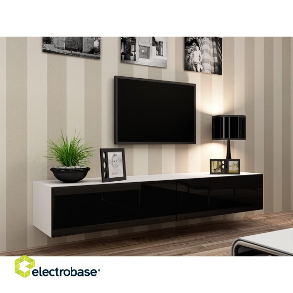 Cama Living room cabinet set VIGO 22 white/black gloss paveikslėlis 2