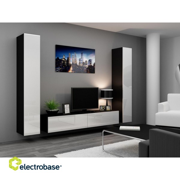 Cama Living room cabinet set VIGO 4 black/white gloss image 1