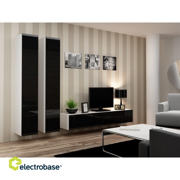 Cama Living room cabinet set VIGO 4 white/black gloss image 2
