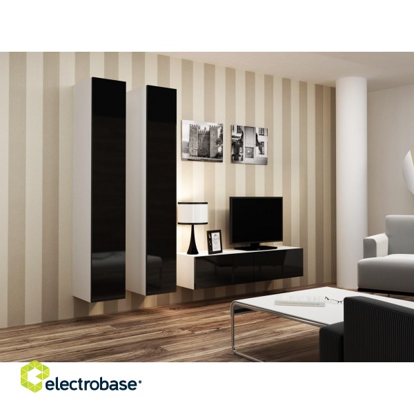 Cama Living room cabinet set VIGO 9 white/black gloss фото 1