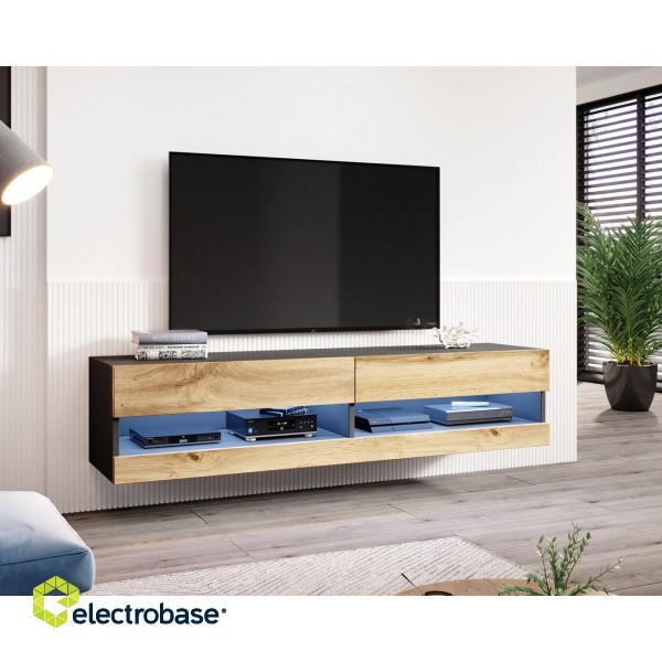 Cama TV stand VIGO NEW 180 30/180/40 black/wotan oak image 3