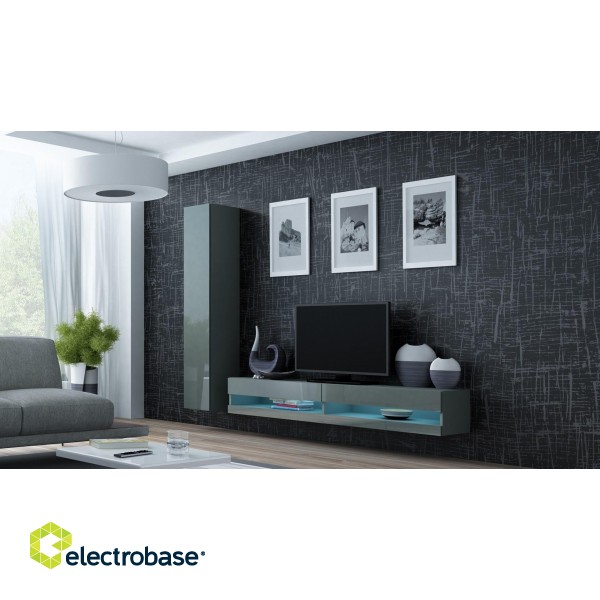 Cama Living room cabinet set VIGO NEW 9 grey/grey gloss