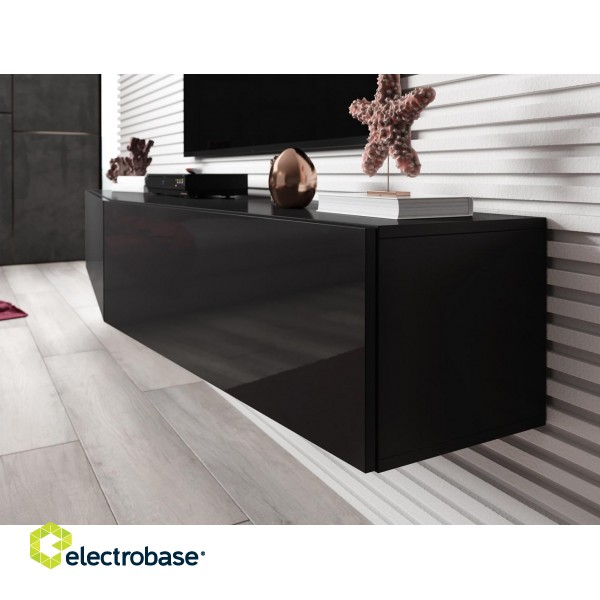 Cama Living room cabinet set VIGO SLANT 7 black/black gloss paveikslėlis 3