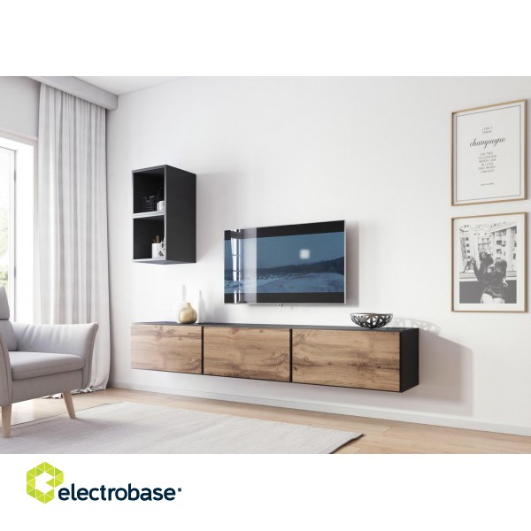 Cama living room furniture set ROCO 7 (3xRO3 + 2xRO6) antracite/wotan oak image 1