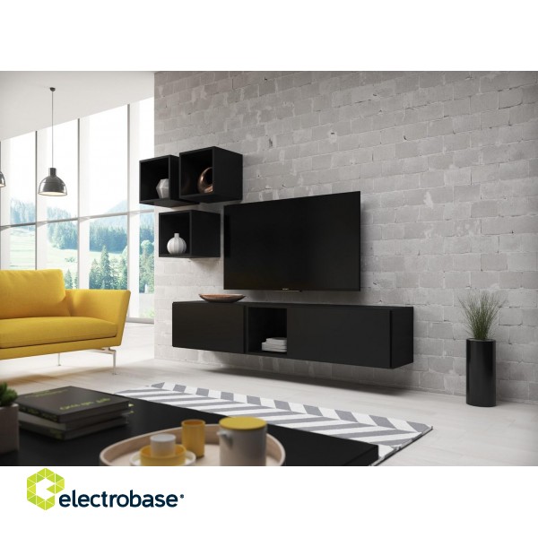 Cama living room furniture set ROCO 8 (2xRO3 + 4xRO6) black/black/black image 1