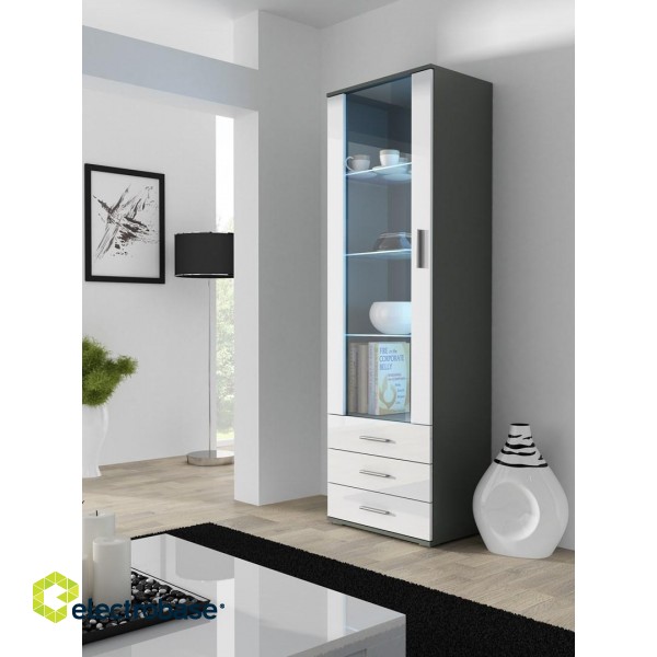 SOHO 7 set (RTV140 cabinet + S1 cabinet + shelves) Grey / White glossy paveikslėlis 3