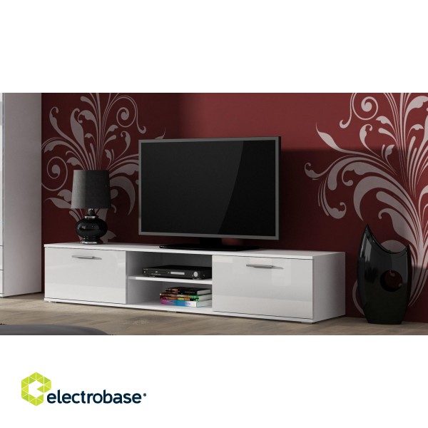 Furniture set SOHO 1 (RTV180 cabinet + S1 cabinet + shelves) White/White Gloss image 2