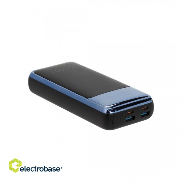 Powerbank  RIVACASE for laptop, tablet, smartphone 20.000 mAh USB-C 45W (2x we/wy USB-C PD 45W, 2x USB-A QC 3.0 22W, LCD, black) image 1