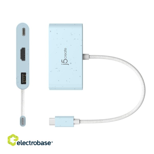 j5create JCA379EC - USB-C® to HDMI™ & USB™ Type-A with Power Delivery paveikslėlis 3