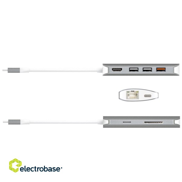 j5create JCD383 USB-C™ 9-in-1 Multi Adapter, Silver and White image 3