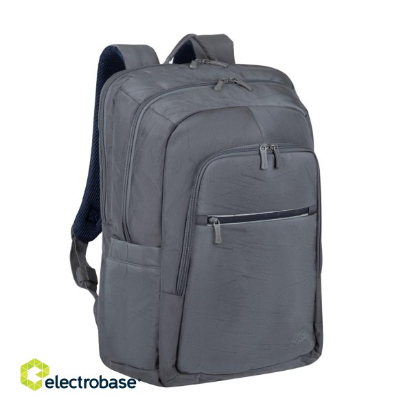 RIVACASE 7569 Laptop Backpack 17.3" Alpendorf ECO, grey, waterproof material, eco rPet, pockets for smartphone, documents, accessories, side pocket for bottle image 4