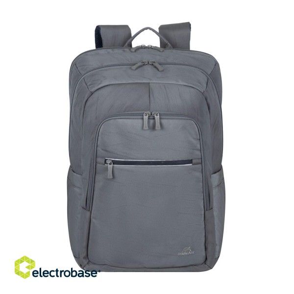 RIVACASE 7569 Laptop Backpack 17.3" Alpendorf ECO, grey, waterproof material, eco rPet, pockets for smartphone, documents, accessories, side pocket for bottle image 5
