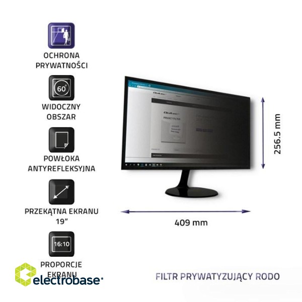 Qoltec 51054 Privacy filter 19" | 16:10 paveikslėlis 3