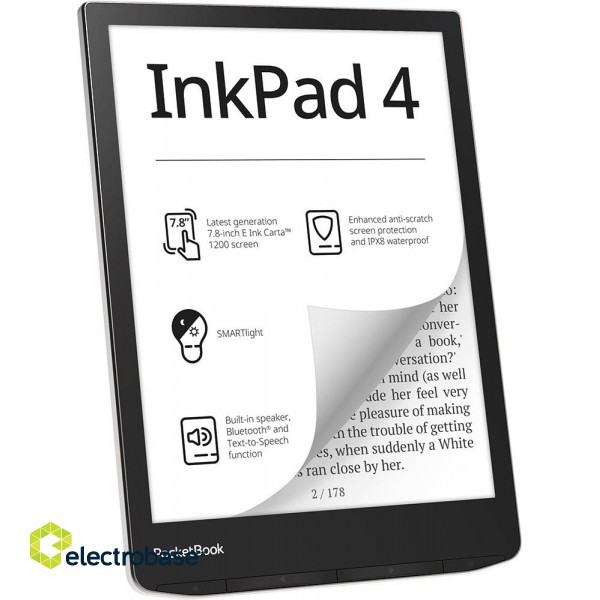 PocketBook InkPad 4 e-book reader Touchscreen 32 GB Wi-Fi Black, Silver image 1