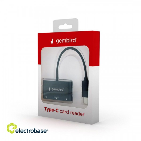 Gembird UHB-CR3-02 card reader USB 3.2 Gen 1 (3.1 Gen 1) Type-C Black image 2