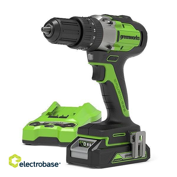 Greenworks 24V 2Ah drill/driver GD24DD60K2 - 3704107UA image 1