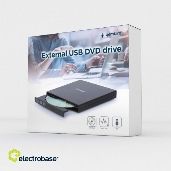 Gembird DVD-USB-04 optical disc drive DVD±RW Black фото 6