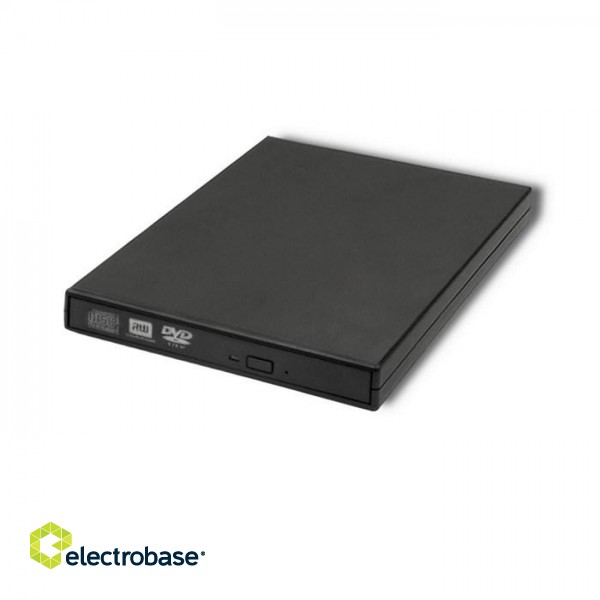 Qoltec 51858 External DVD-RW recorder |USB 2.0|Black paveikslėlis 1