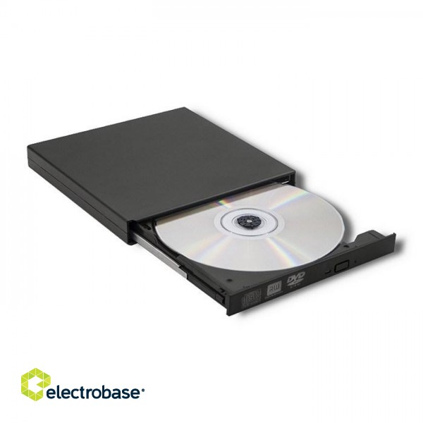 Qoltec 51858 External DVD-RW recorder |USB 2.0|Black paveikslėlis 5