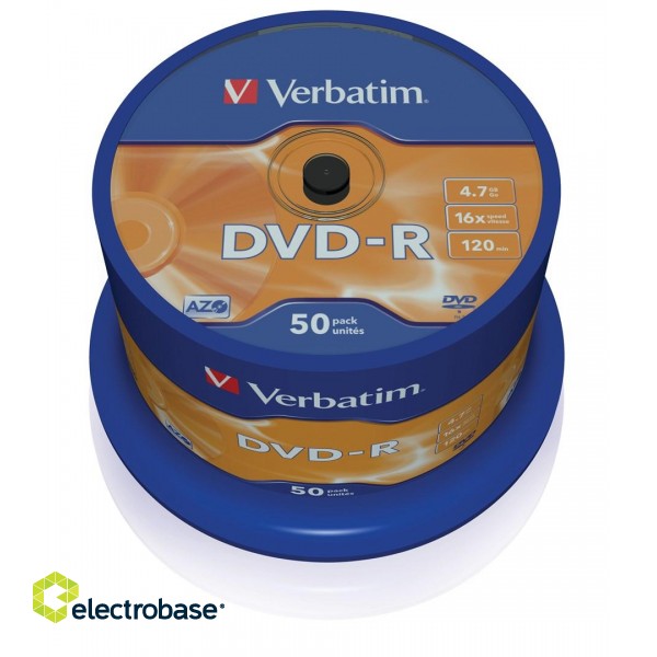 Verbatim DVD-R Matt Silver 4.7 GB 50 pc(s) paveikslėlis 1