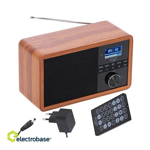 Adler AD 1184 radio Portable Digital Black, Wood image 2