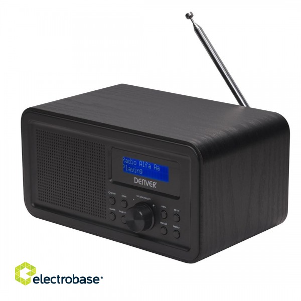 DAB+/FM radio Denver DAB-30 with wooden case black