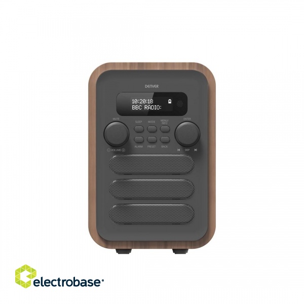 Denver DAB-48GREY radio Personal Digital Grey, Wood paveikslėlis 2