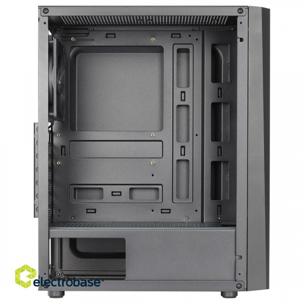 Aerocool DELTABKV1 ATX PC Case RGB Front Full Side Window 12cm Fan Black фото 4