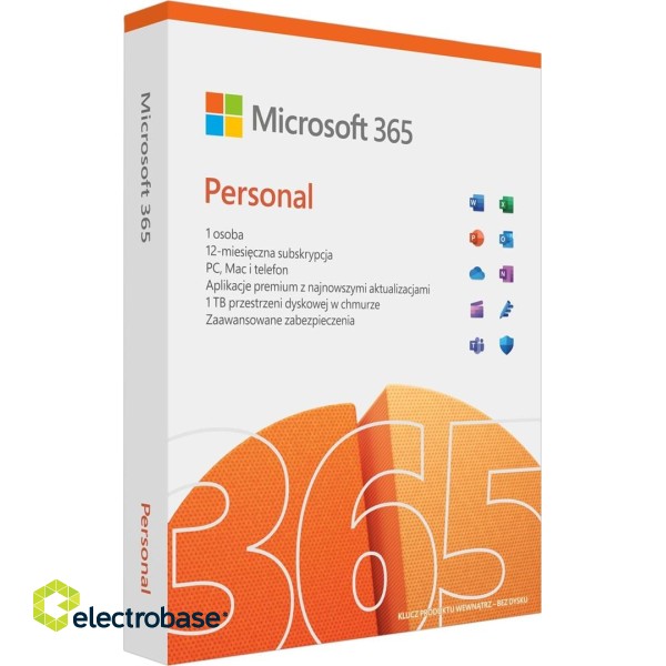 Microsoft 365 Personal 1 x license Subscription Polish 1 year(s) фото 1