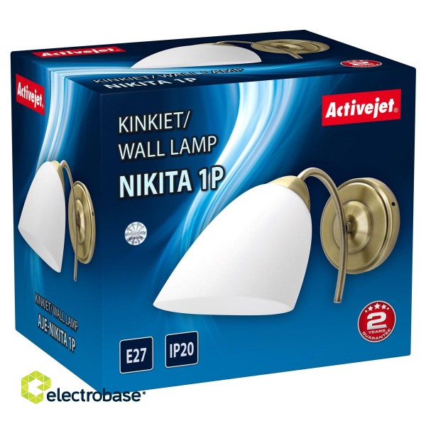 Classic single wall lamp Activejet NIKITA Patyna E27 for the living room paveikslėlis 3
