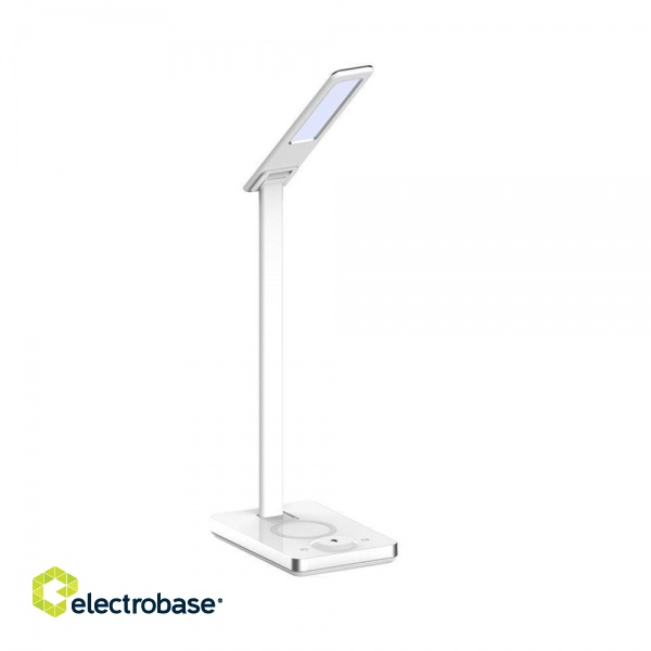 Desk lamp V-TAC VT-7505 with inductive charger 5W 3000K-6500K 560lm (SKU 218603) White paveikslėlis 1