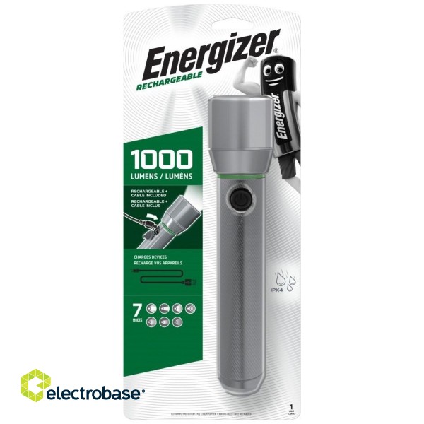 Energizer Metal Vision HD Rechargeable LED Handheld Flashlight 1000 LM, USB charging фото 2