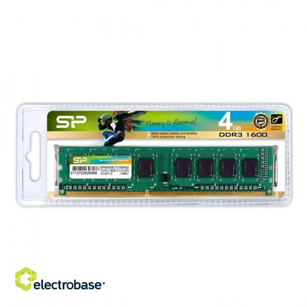 Silicon Power SP004GBLTU160N02 memory module 4 GB DDR3 1600 MHz image 2