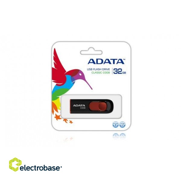 ADATA 32GB C008 USB flash drive USB Type-A 2.0 Black, Red фото 2