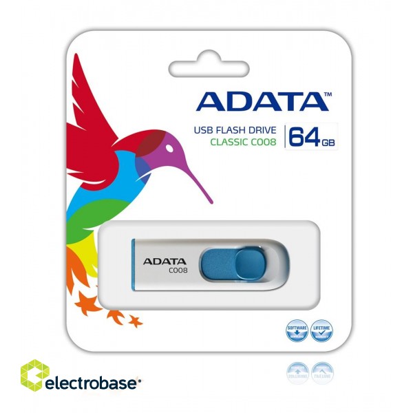 ADATA 64GB C008 USB flash drive USB Type-A 2.0 Blue, White image 2