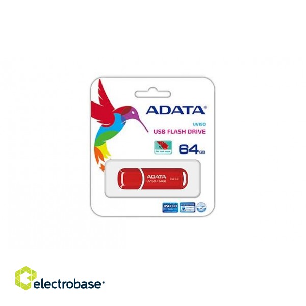 ADATA 64GB DashDrive UV150 USB flash drive USB Type-A 3.2 Gen 1 (3.1 Gen 1) Red image 2
