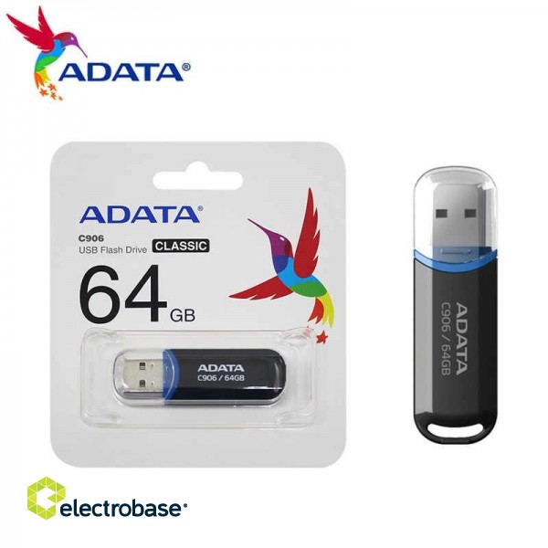 ADATA C906 USB flash drive 64 GB USB Type-A 2.0 Black фото 2