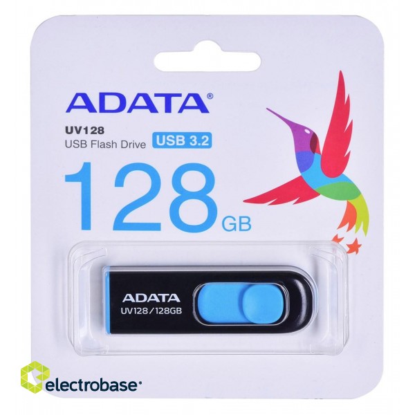ADATA DashDrive UV128 128GB USB flash drive USB Type-A 3.2 Gen 1 (3.1 Gen 1) Black, Blue image 1