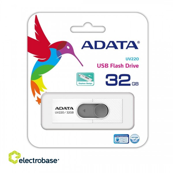 ADATA UV220 USB flash drive 32 GB USB Type-A 2.0 Grey, White image 3