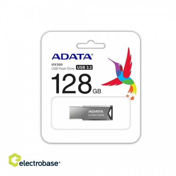 ADATA UV350 USB flash drive 128 GB USB Type-A 3.2 Gen 1 (3.1 Gen 1) Silver image 4