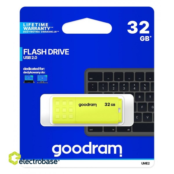 Goodram UME2 USB flash drive 32 GB USB Type-A 2.0 Yellow фото 5