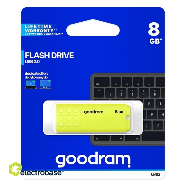 Goodram UME2 USB flash drive 8 GB USB Type-A 2.0 Yellow paveikslėlis 5