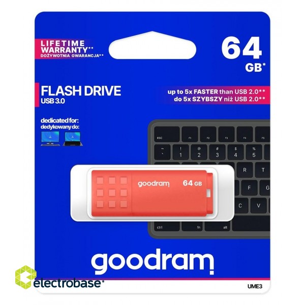 Goodram UME3-0640O0R11 USB flash drive 64 GB USB Type-A 3.2 Gen 1 (3.1 Gen 1) Orange image 5