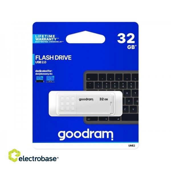 Goodram USB flash drive UME2 32 GB USB Type-A 2.0 White paveikslėlis 1