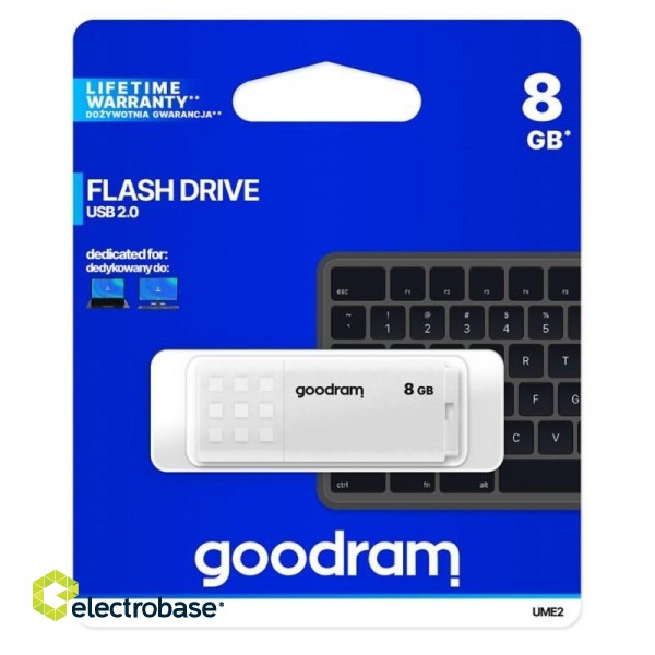 Goodram USB flash drive UME2 8 GB USB Type-A 2.0 White фото 1