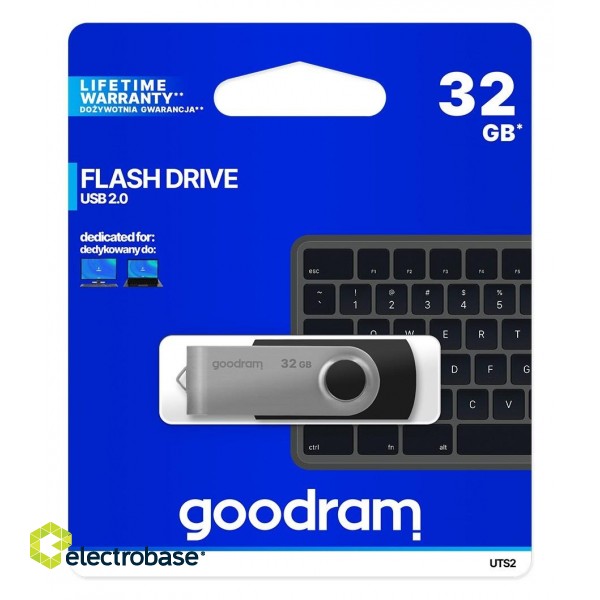 Goodram UTS2 USB flash drive 32 GB USB Type-A 2.0 Black,Silver image 5