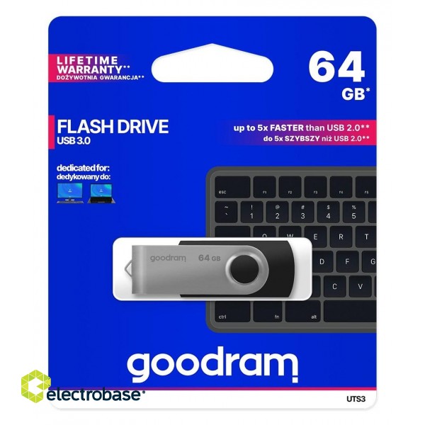 Goodram UTS3 USB flash drive 64 GB USB Type-A 3.2 Gen 1 (3.1 Gen 1) Black image 5