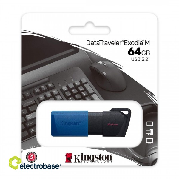 Kingston Exodia 64GB USB 3.2. Blue paveikslėlis 1