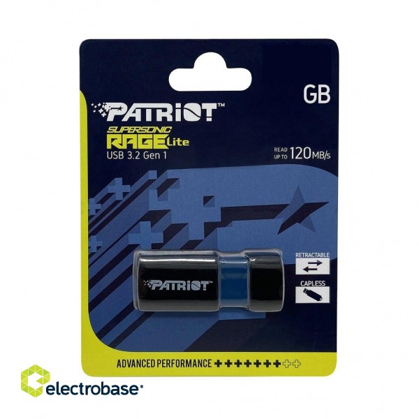 Patriot Memory Supersonic Rage Lite USB flash drive 32 GB USB Type-A 3.2 Gen 1 (3.1 Gen 1) Black, Blue image 3